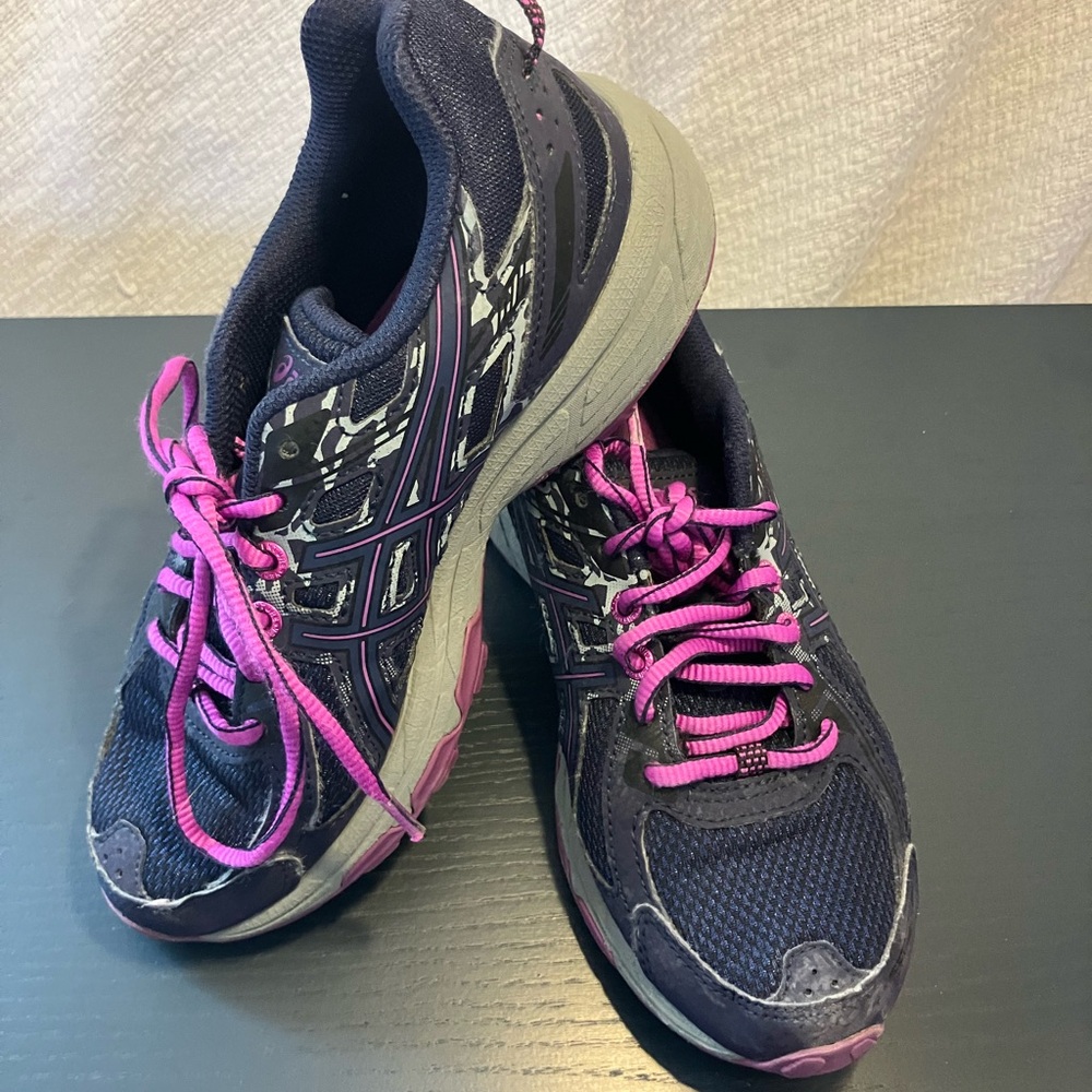 Asics Kids Athletic Shoes - Black and Pink